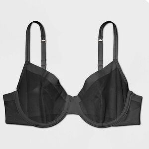 Auden Women's Sheer Mesh Bra - Black